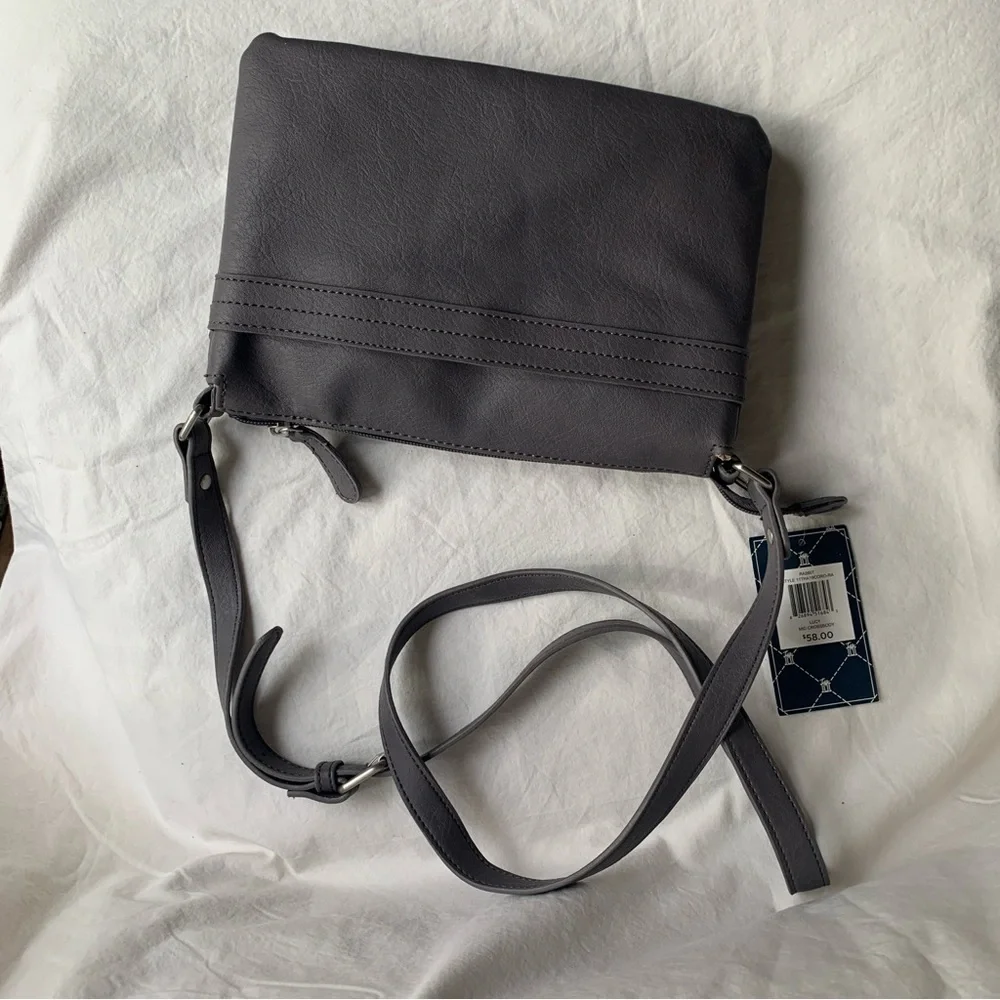 Elegant Gray and Navy Messenger Bag